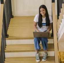 Welcome to the BYU Independent Study Blog girl at computer - for BYU Independent Study blog